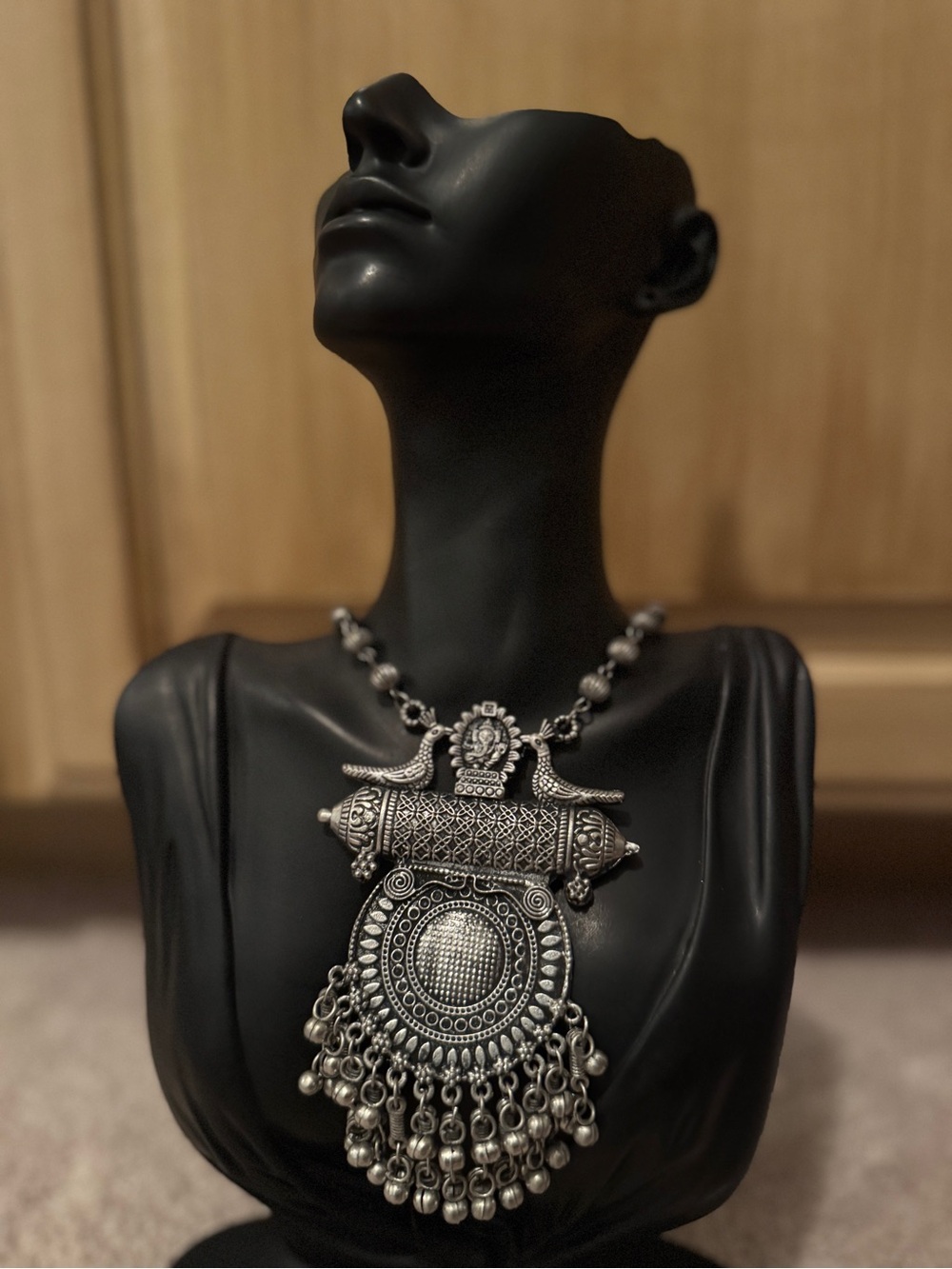 Bohemian Silver-Tone Statement Pendant Necklace - Women Jewelry